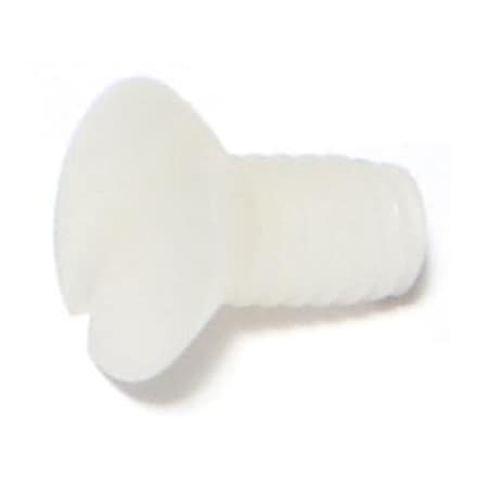 Midwest Fastener 1/4"-20 x 1/2 in Slotted Oval Machine Screw, Plain Nylon, 10 PK 77134